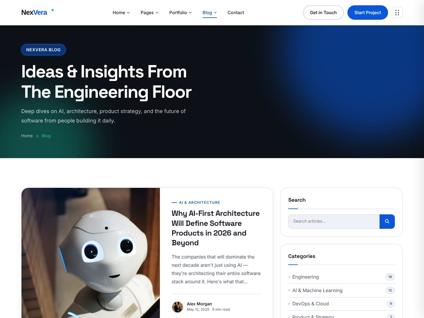 Blog page preview