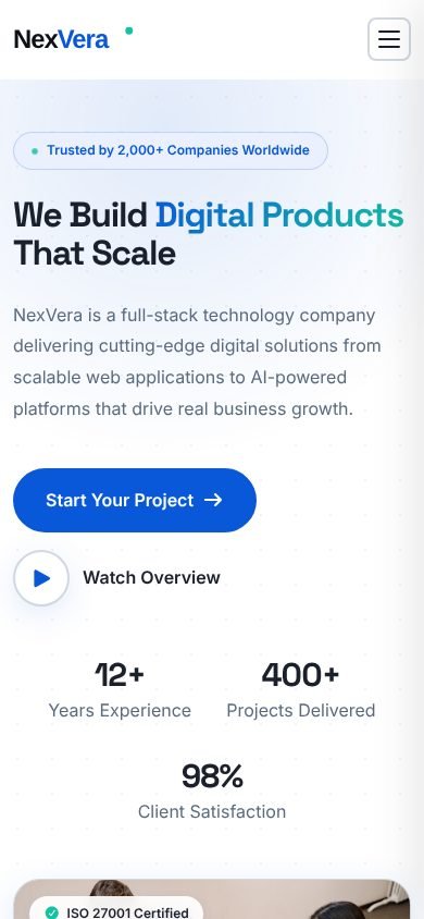 NexVera mobile preview