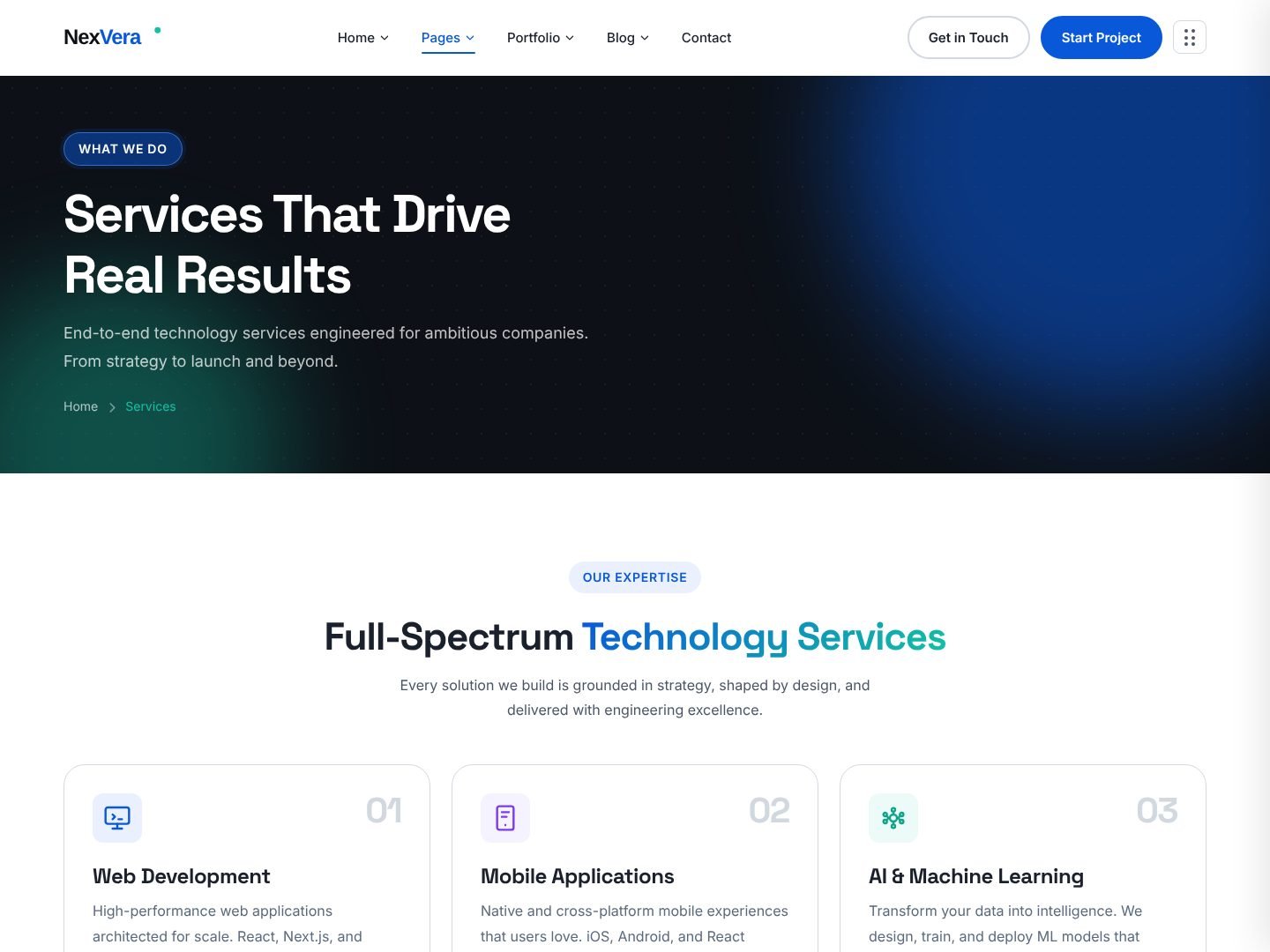 Services page preview