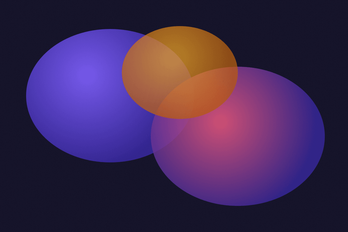 Soft overlapping fields of violet, rose and amber