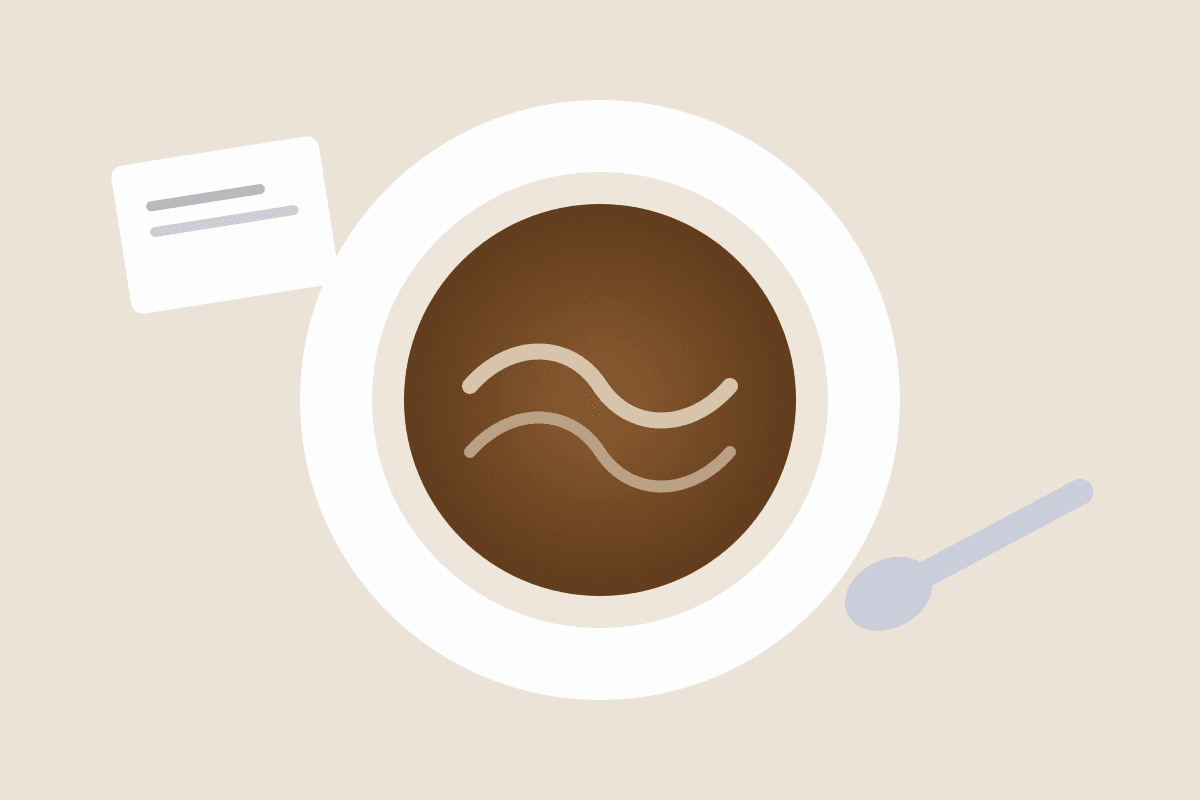 A cup of coffee shot from directly above