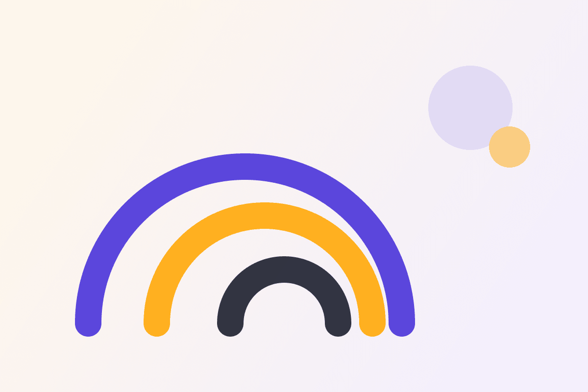 Layered arcs in amber and indigo